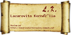 Lazarovits Kornélia névjegykártya